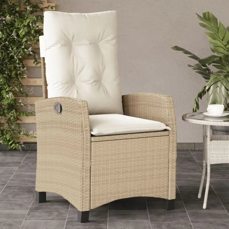 Tuinstoelen van poly rattan voor een comfortabele zitervaring - Beige / 1 / Zonder voetensteun - Tuinstoelen