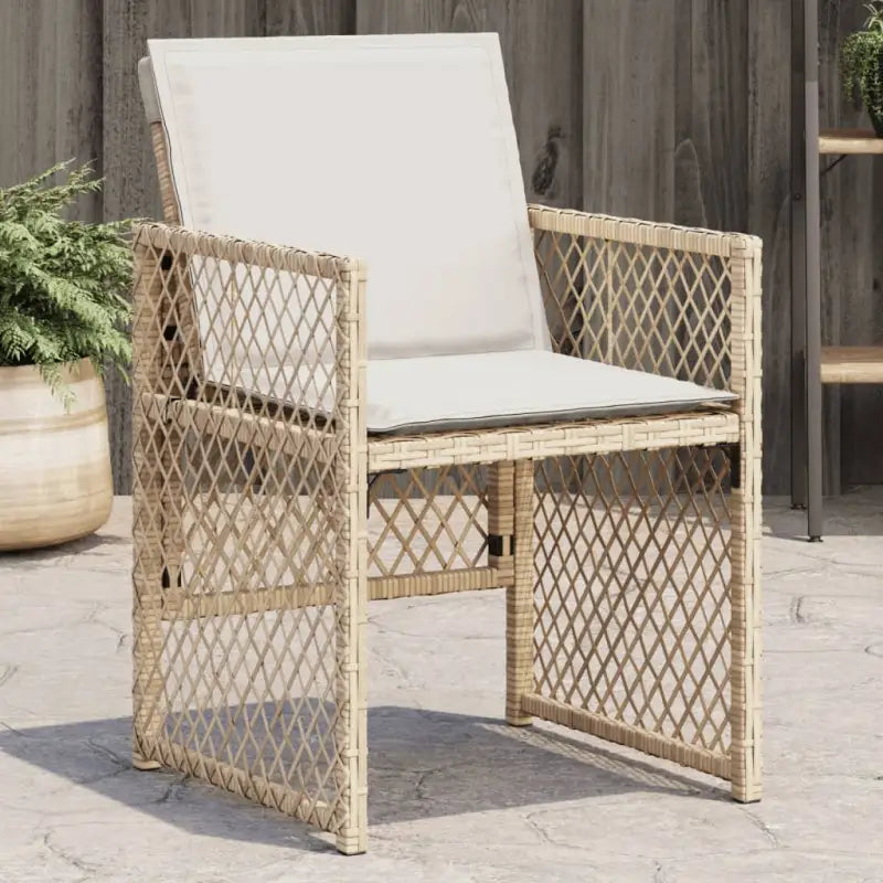 Tuinstoelen van poly rattan voor een comfortabele zitervaring - Beige / 1 - Tuinstoelen