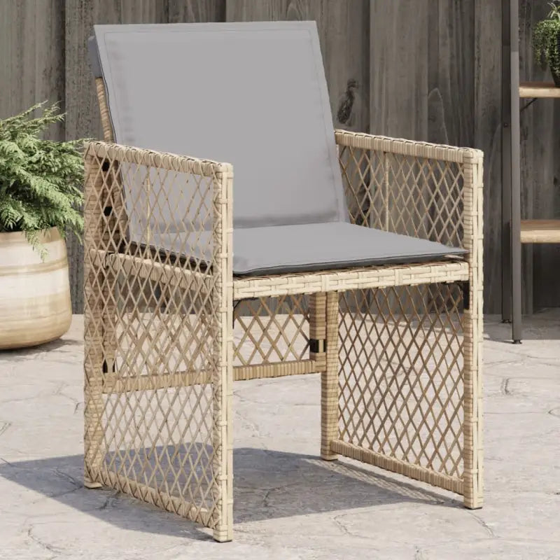 Tuinstoelen van poly rattan voor een comfortabele zitervaring - Gemengd beige / 1 - Tuinstoelen