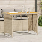 Tuintafel met glazen blad en poly rattan voor buitening - Beige / 1 / Hout - Tuintafels