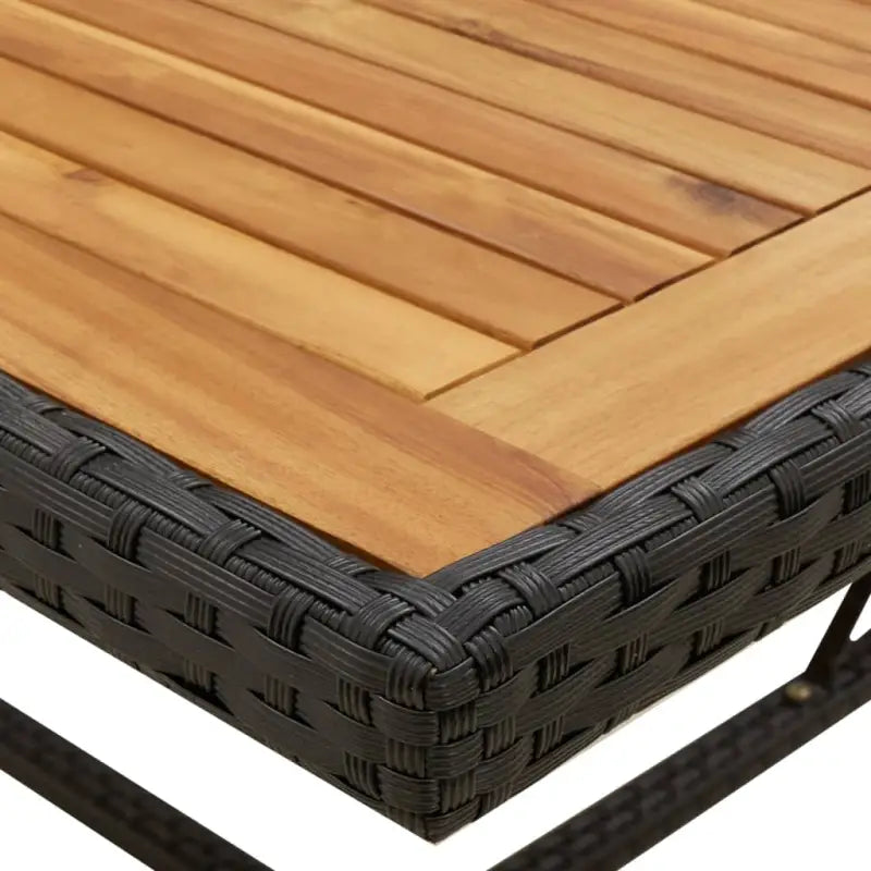 Tuintafel met massief acaciahout en weersbestendig PE-rattan - Tuintafels