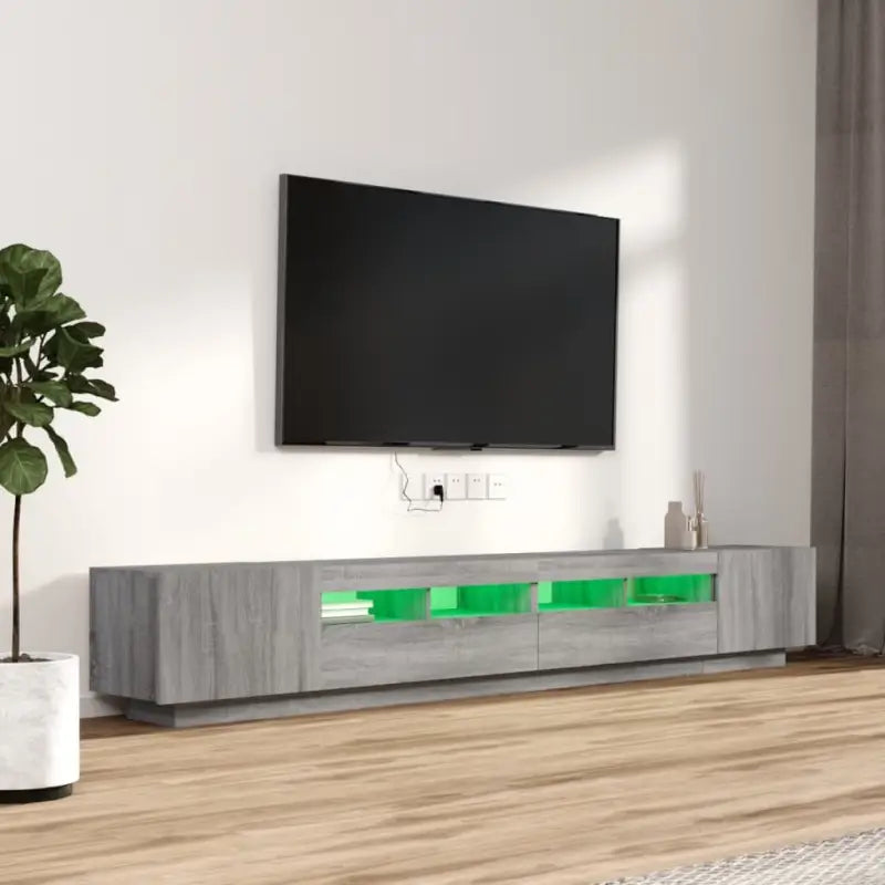 Tv-meubel Grijs Sonoma Eiken met RGB LED-verlichting en moderne charme - Tv-meubels