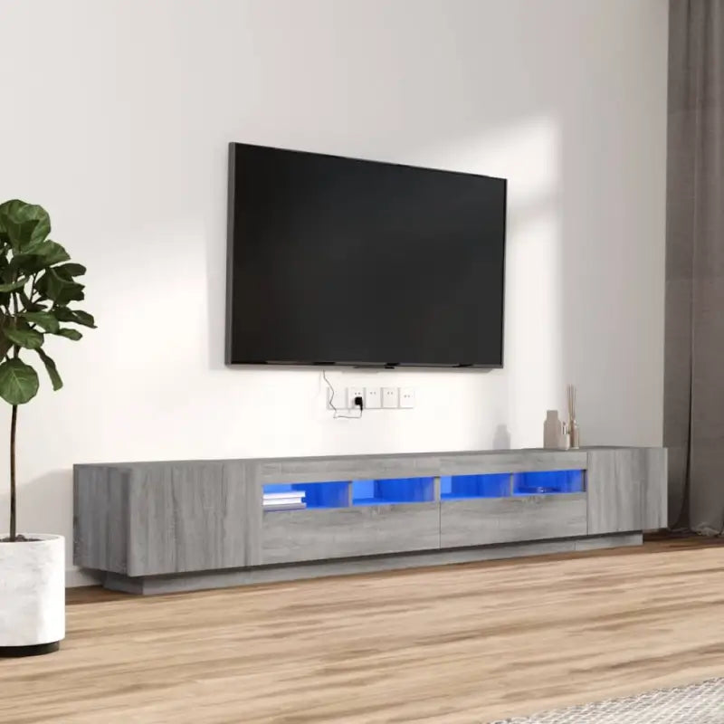 Tv-meubel Grijs Sonoma Eiken met RGB LED-verlichting en moderne charme - Tv-meubels