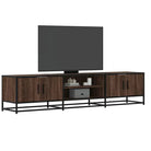 Tv-meubel in grijs Sonoma met bewerkt hout en industrieel metalen frame - bruin eikenkleur / 1 / 180 cm - Tv-meubels
