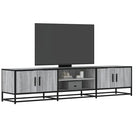 Tv-meubel in grijs Sonoma met bewerkt hout en industrieel metalen frame - Grijs sonoma / 1 / 180 cm - Tv-meubels