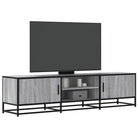 Tv-meubel in grijs Sonoma met bewerkt hout en industrieel metalen frame - Grijs sonoma / 1 / 160 cm - Tv-meubels