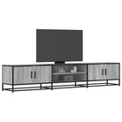 Tv-meubel in grijs Sonoma met bewerkt hout en industrieel metalen frame - Grijs sonoma / 1 / 210 cm - Tv-meubels