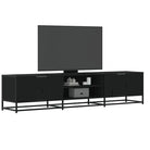 Tv-meubel in grijs Sonoma met bewerkt hout en industrieel metalen frame - Zwart / 1 / 180 cm - Tv-meubels