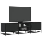 Tv-meubel in grijs Sonoma met bewerkt hout en industrieel metalen frame - Zwart / 1 / 160 cm - Tv-meubels