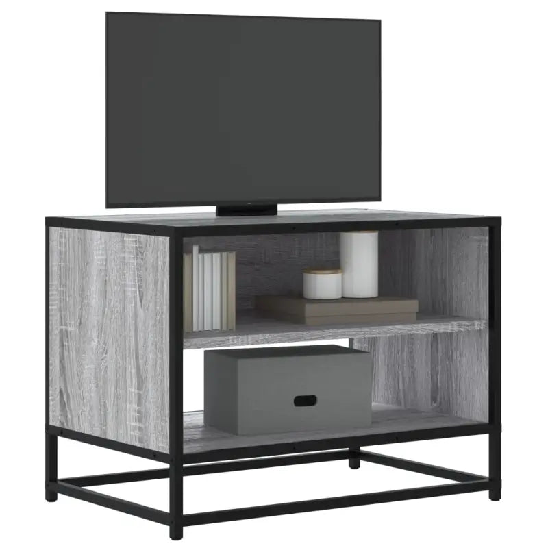Tv-meubel met bewerkt hout en industrieel metalen frame - Grijs sonoma / 1 / 61 cm - Tv-meubels