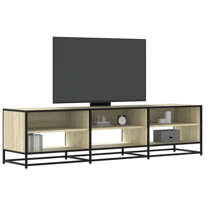 Tv-meubel met bewerkt hout en industrieel metalen frame - Sonoma eiken / 1 / 180 cm - Tv-meubels