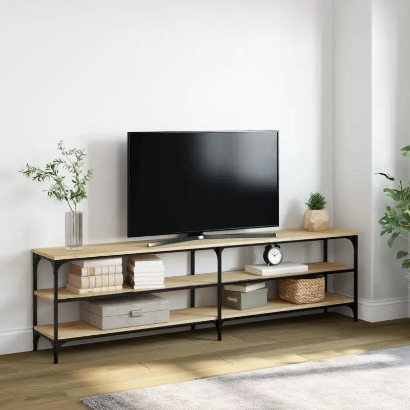 Tv-meubel met industrieel ontwerp en bewerkt hout met verstelbare poten - Sonoma eiken / 1 / 180 cm - Tv-meubels