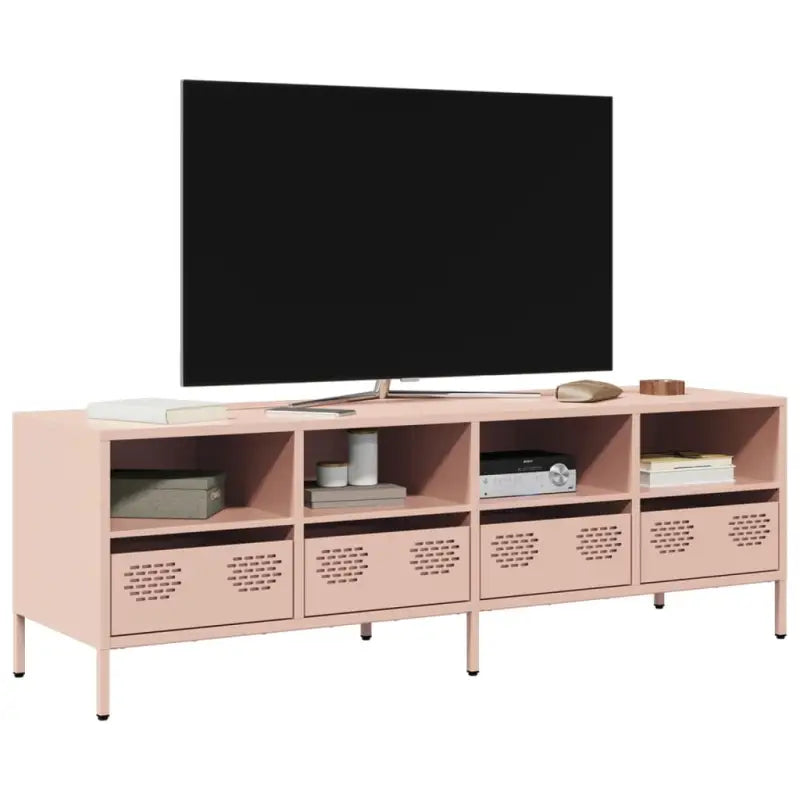 Tv-meubel met koudgewalst staal en verstelbare schroefpoten - Roze / 1 / 135 cm - Tv-meubels