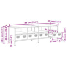 Tv-meubel met koudgewalst staal en verstelbare schroefpoten - Tv-meubels