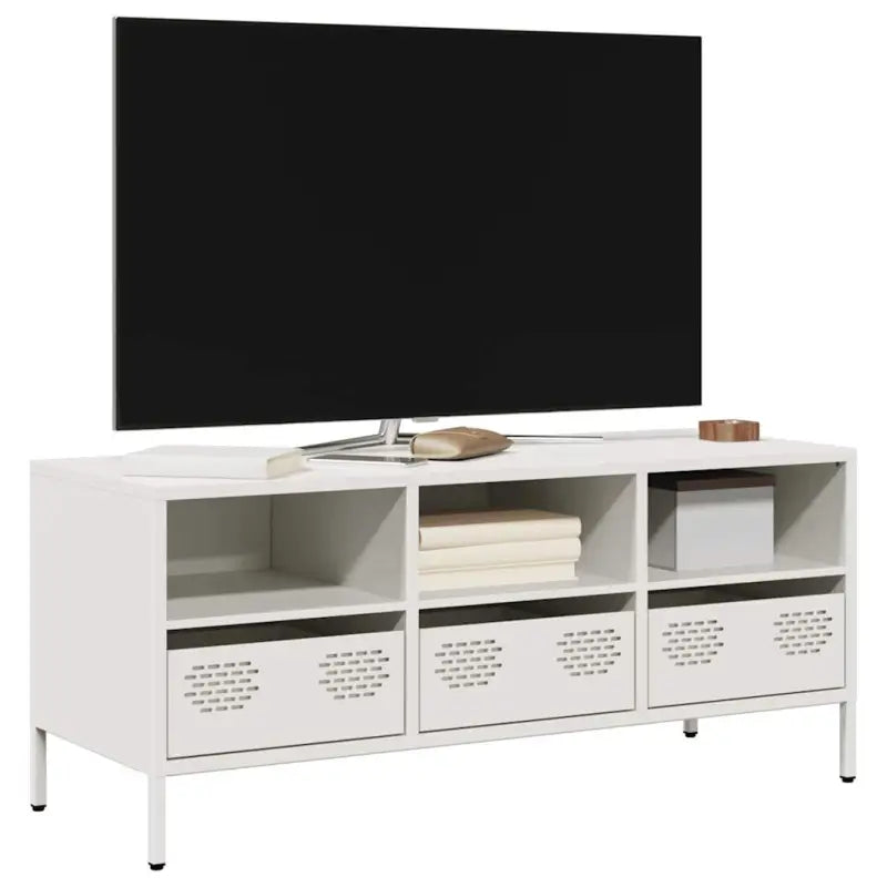 Tv-meubel met koudgewalst staal en verstelbare schroefpoten - Wit / 1 / 101.5 cm - Tv-meubels