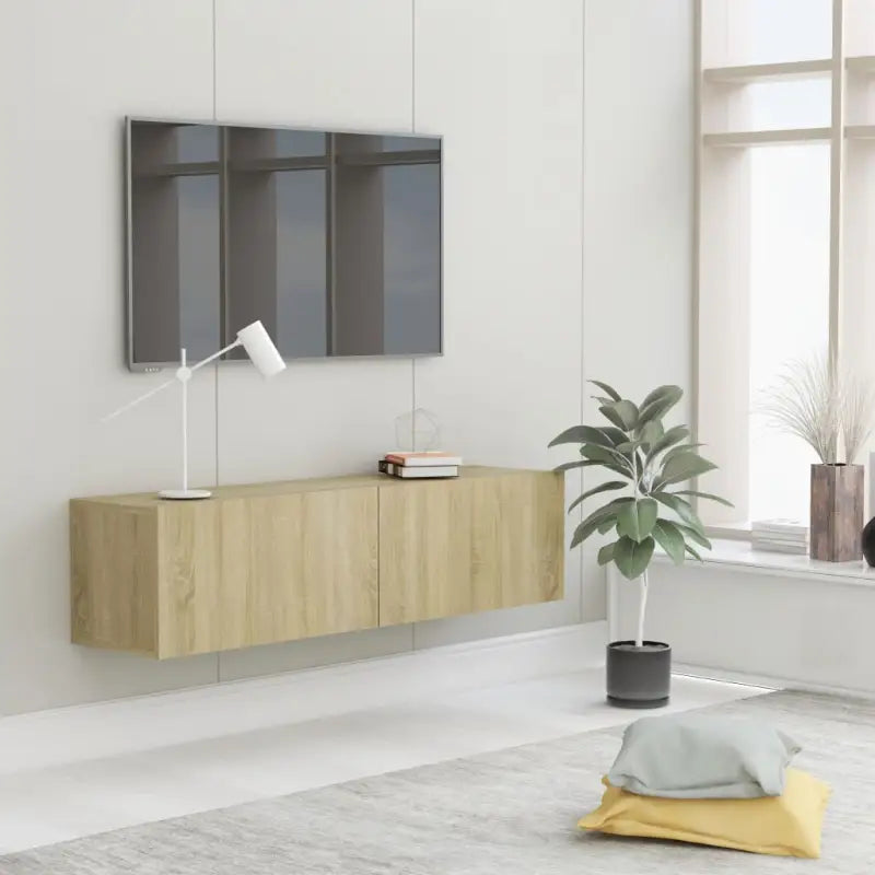Tv-meubel met neerklapbare deuren en bewerkt hout voor een stijlvolle kamer - Sonoma eiken / 1 / 120 cm - Tv-meubels