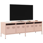Tv-meubel met opbergruimte in robuust koudgewalst staal - Roze / 1 / 135 cm - Tv-meubels