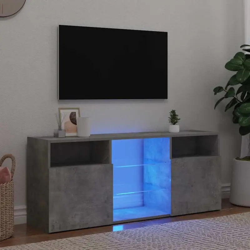 Tv-meubel met RGB LED-verlichting en duurzaam bewerkt hout - Betongrijs / 1 - Tv-meubels