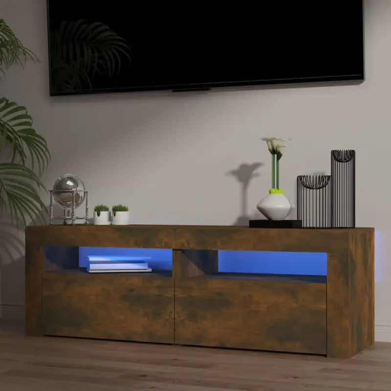 Tv-meubel met rgb led-verlichting en duurzaam ontwerp - Gerookt eiken / 1 - Tv-meubels