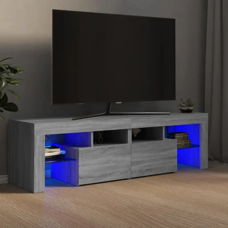 Tv-meubel met rgb led-verlichting en hoogwaardig bewerkt hout - Grijs sonoma / 1 - Tv-meubels