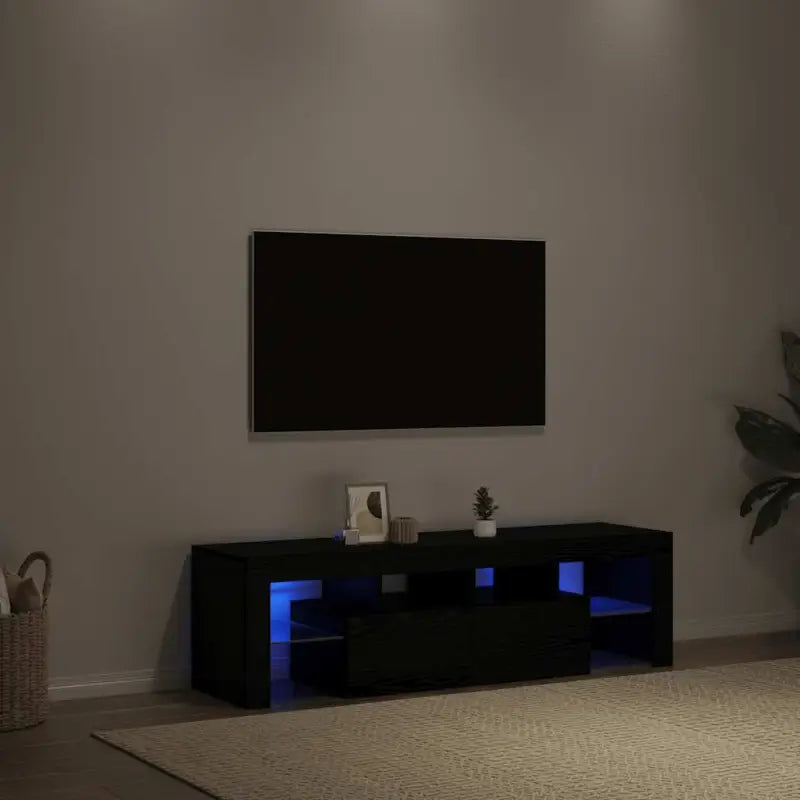 Tv-meubel met rgb led-verlichting en hoogwaardig bewerkt hout - Zwart eiken / 1 - Tv-meubels