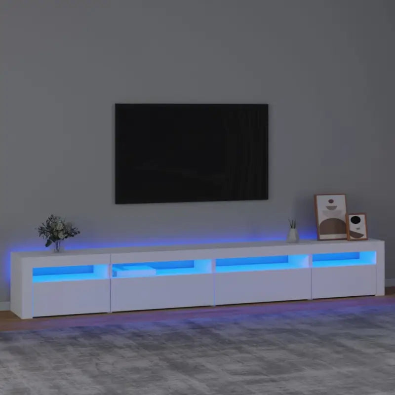 Tv-meubel met rgb led-verlichting en praktisch houten ontwerp - Wit / 1 / 270 cm - Tv-meubels