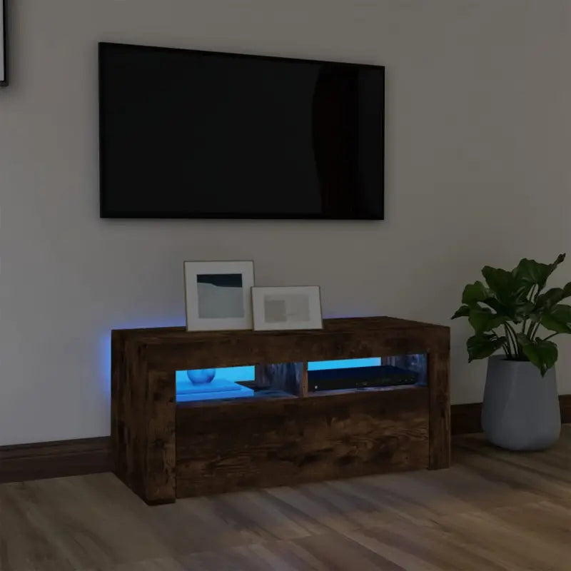 Tv-meubel met rgb led-verlichting en trendy duurzaam ontwerp - Gerookt eiken / 1 - Tv-meubels
