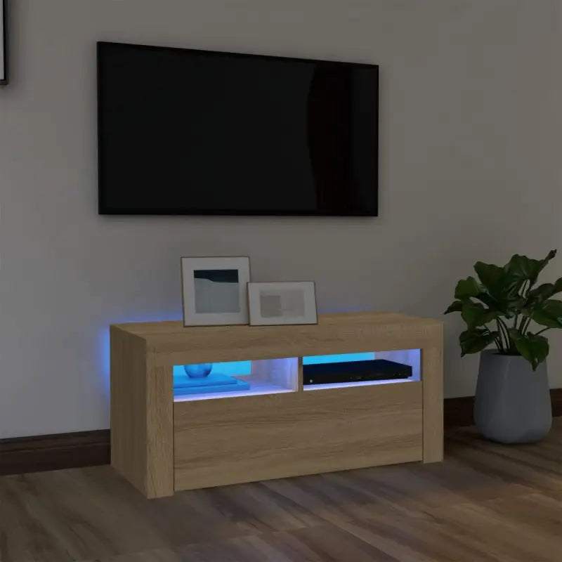 Tv-meubel met rgb led-verlichting en trendy duurzaam ontwerp - Sonoma eiken / 1 - Tv-meubels