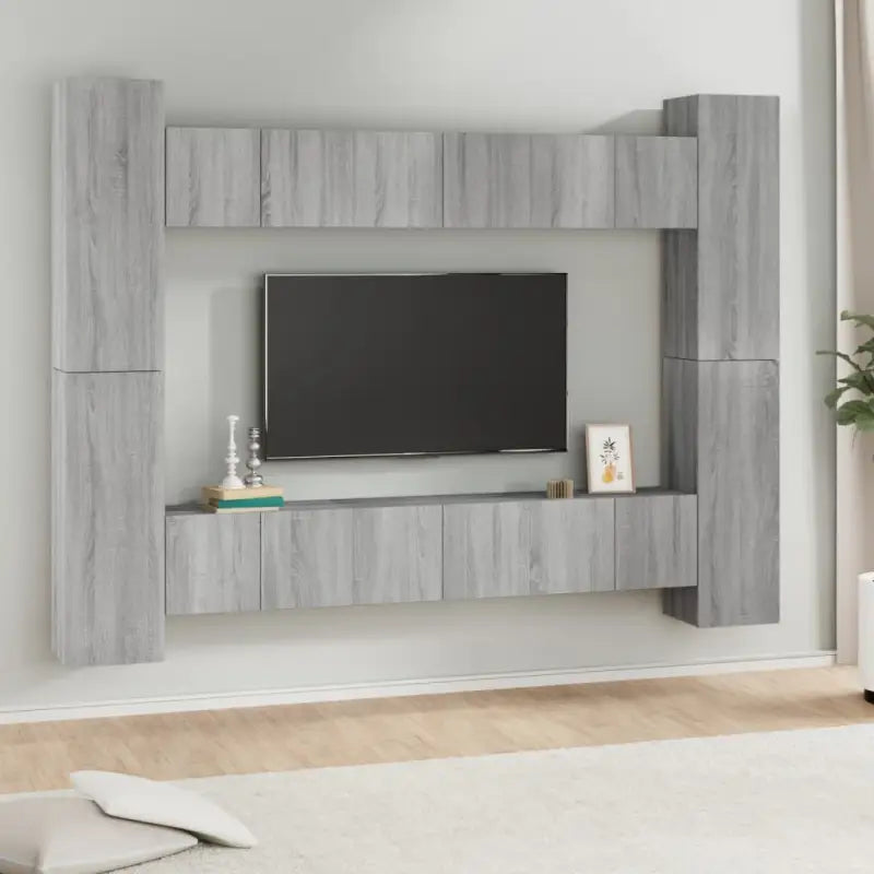 Tv-meubel set van bewerkt hout met trendy en stevig design - Grijs sonoma / 10 / 60 cm - Tv-meubels