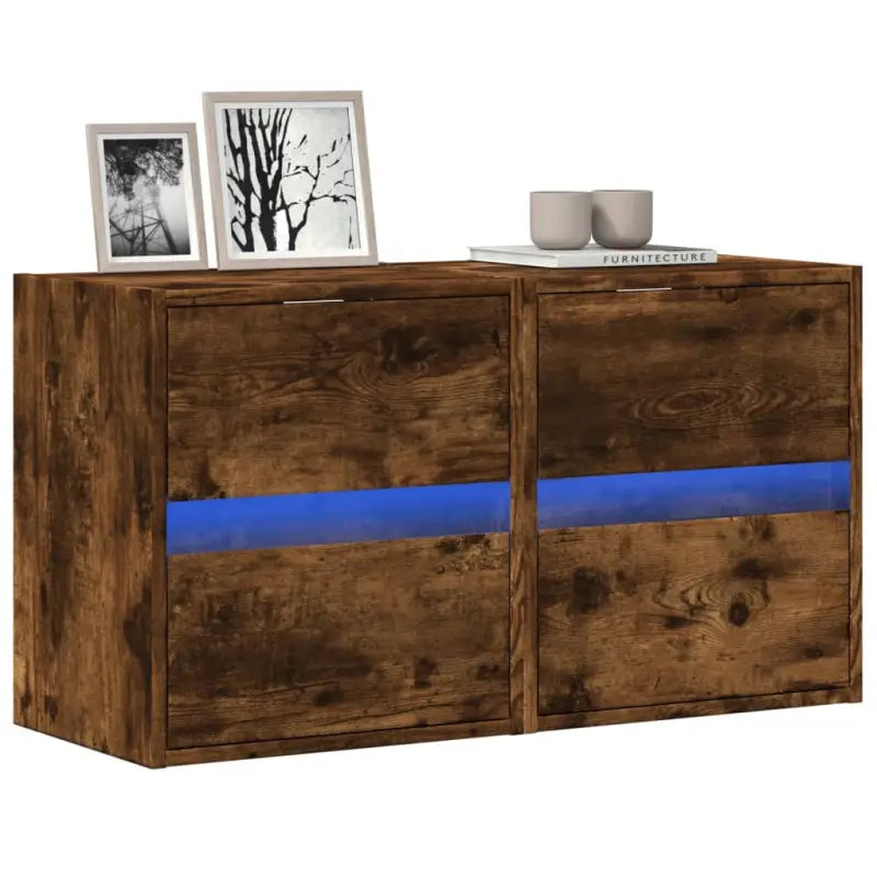 Tv-meubel van bewerkt hout in Sonoma Eiken voor duurzame opbergruimte - Gerookt eiken / 2 / 41 cm - Tv-meubels