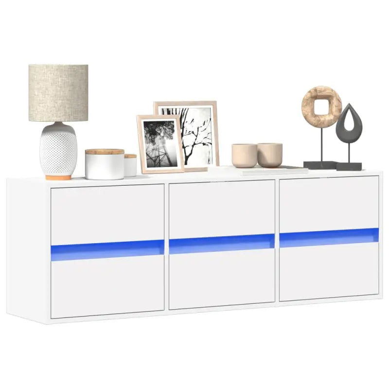 Tv-meubel van bewerkt hout in Sonoma Eiken voor duurzame opbergruimte - Wit / 1 / 130 cm - Tv-meubels