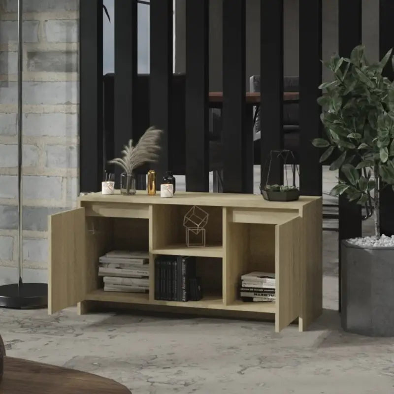 Tv-meubel van bewerkt hout met minimalistisch ontwerp en opbergruimte - Tv-meubels
