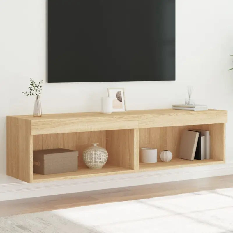 Tv-meubel van bewerkt hout met RGB LED-verlichting en stijlvol design - Sonoma eiken / 2 / 60 cm - Tv-meubels