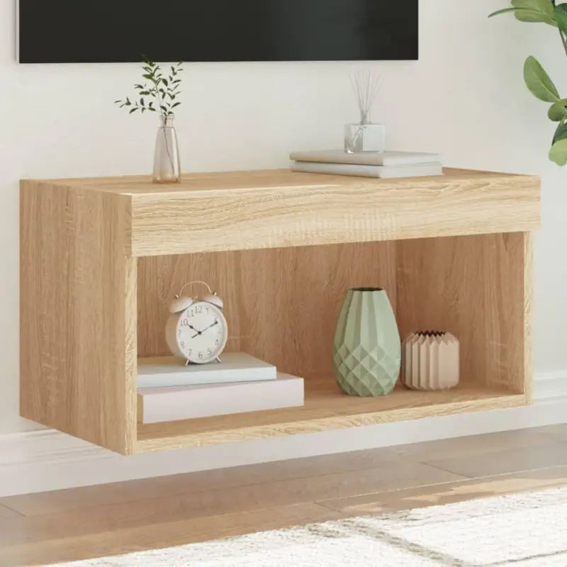 Tv-meubel van bewerkt hout met RGB LED-verlichting en stijlvol design - Sonoma eiken / 1 / 60 cm - Tv-meubels