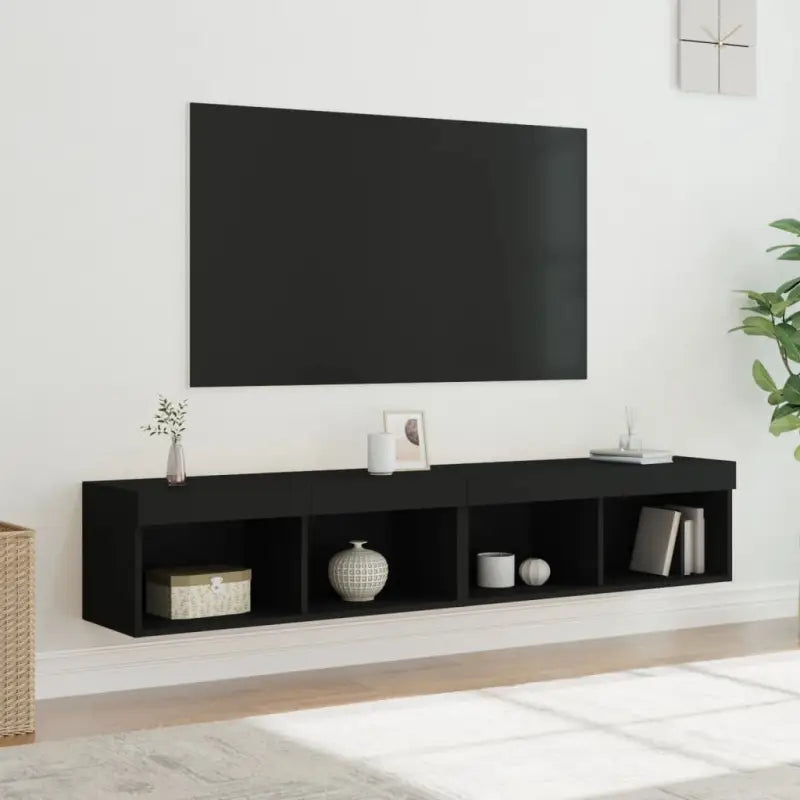 Tv-meubel van bewerkt hout met RGB LED-verlichting en stijlvol design - Tv-meubels