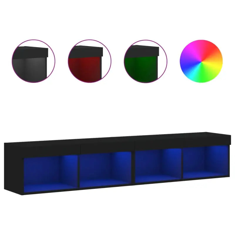 Tv-meubel van bewerkt hout met RGB LED-verlichting en stijlvol design - Tv-meubels