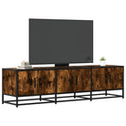 Tv-meubel van bewerkt hout met ruime opbergruimte - Gerookt eiken / 1 / 150 cm - Tv-meubels