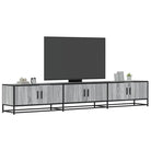 Tv-meubel van bewerkt hout met ruime opbergruimte - Grijs sonoma / 1 / 240 cm - Tv-meubels