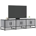 Tv-meubel van bewerkt hout met ruime opbergruimte - Grijs sonoma / 1 / 150 cm - Tv-meubels