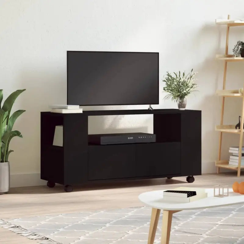 Tv-meubel van bewerkt hout met trendy en praktische stijl - Zwart / 1 - Tv-meubels