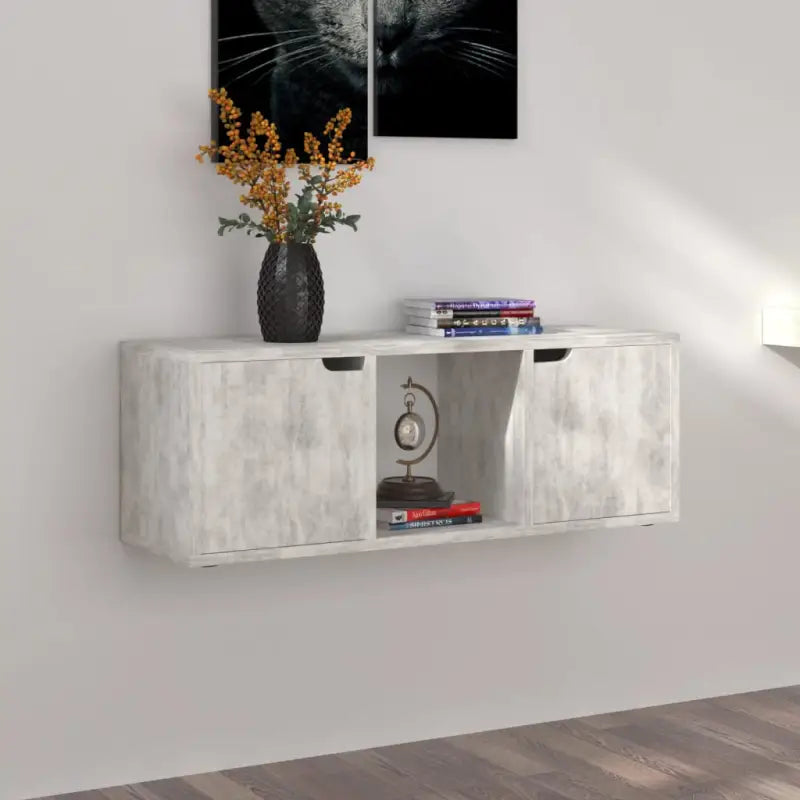 Tv-meubel van bewerkt hout met trendy en stabiel design - Betonkleurig / 1 - Tv-meubels
