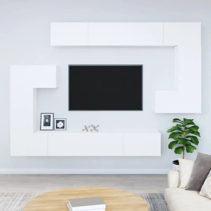 Tv-meubels met bewerkt hout die gemakkelijk schoon te maken - Wit / 1 / 100 cm - Tv-meubels