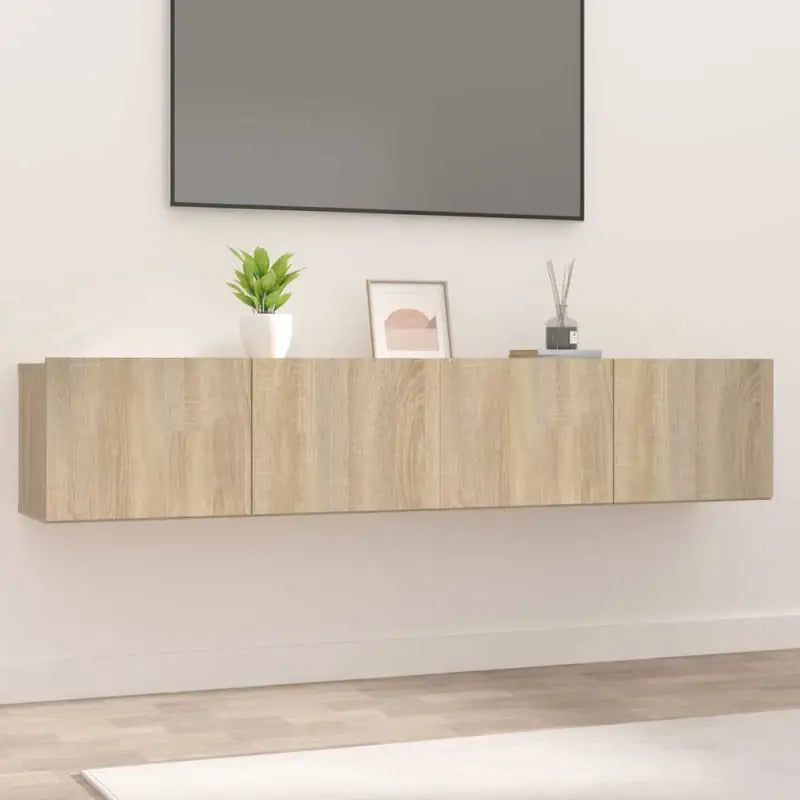 Tv-meubels van bewerkt hout met modern en stevig design - Sonoma eiken / 2 - Tv-meubels