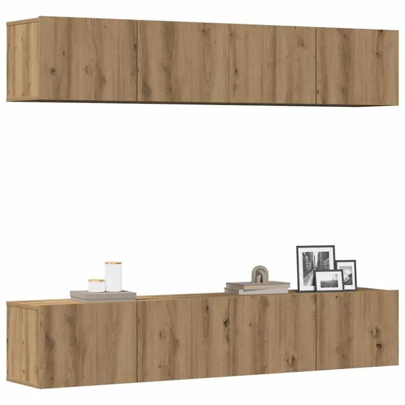 Tv-meubels van bewerkt hout met trendy en praktische design - artisanaal eikenkleurig / 4 / 80 cm - Tv-meubels