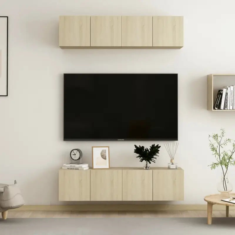 Tv-meubels van bewerkt hout met trendy en praktische design - Sonoma eiken / 4 / 60 cm - Tv-meubels