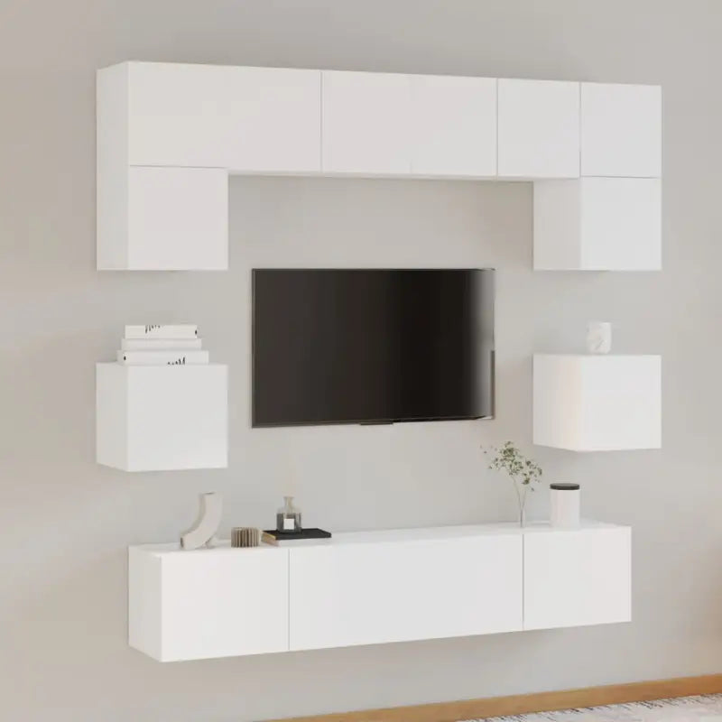 Tv-meubels van bewerkt hout met trendy en praktische design - Wit / 8 / 80 cm - Tv-meubels