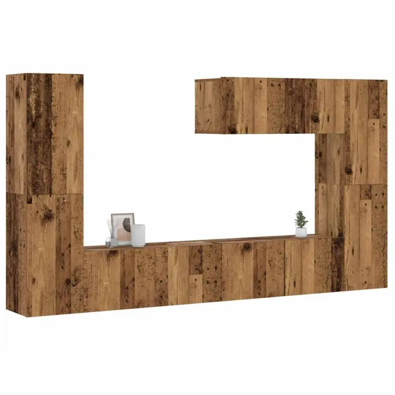 Tv-meubels van bewerkt hout voor een trendy en praktische kameraccent - Oud hout / 1 / 80 cm - Tv-meubels