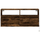 Tv-wandmeubel van bewerkt hout in gerookt eiken voor stabiele opstelling - Tv-meubels