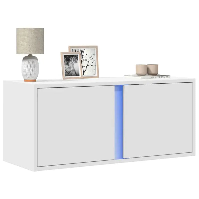 Tv-wandmeubel van bewerkt hout in grijs sonoma voor een nette woonkamer - Wit / 1 / 80 cm - Tv-meubels