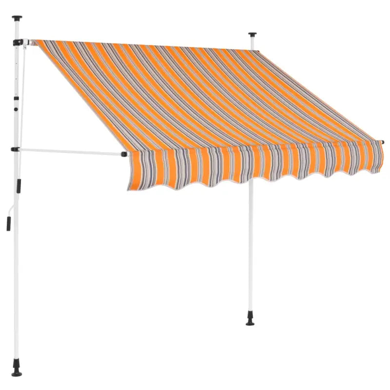 Uitrekbare zonwering voor raam terras en tuin in water- en weerbestendig polyester - Geel en blauw / 1 / 100 cm